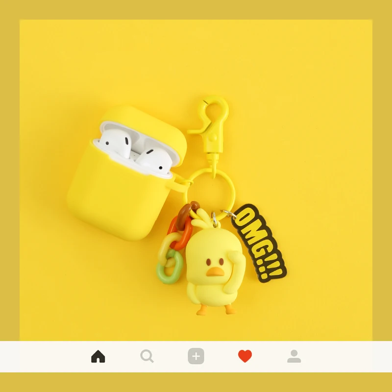 Cute cartoon little yellow duck Silicone case for airpods case accessories protective cover Air pods earphones of cute keychain
Cute cartoon little yellow duck Silicone case for airpods case accessories protective cover Air pods earphones of cute keychain