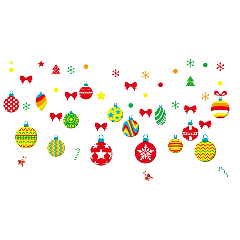 Рождественские украшения в виде цветных шаров Настенная Наклейка для спальни