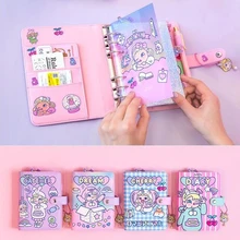 קריקטורה כרטיס מחזיק בנק אשראי עסקי כרטיס כיסוי מקרה חמוד ילדה נסיעות מתכנן פנקס Unicorn ארנב יומן יומן(China)