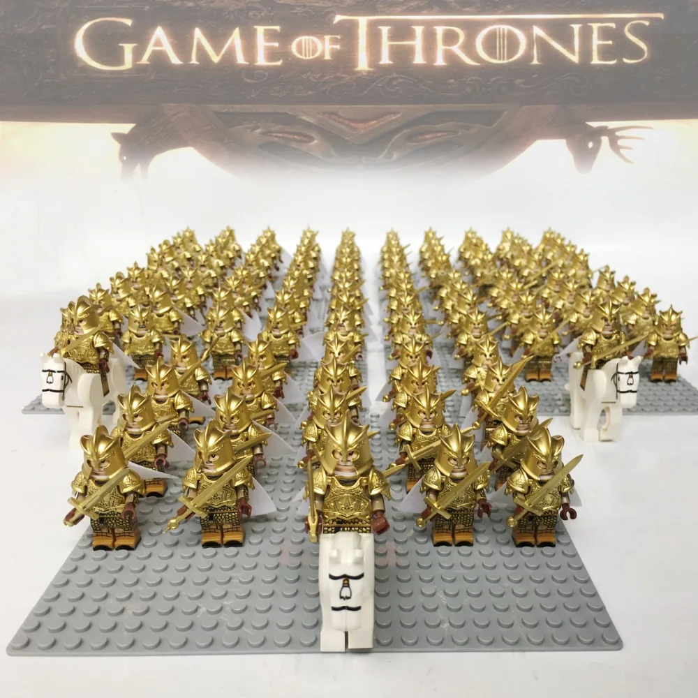New Game of Thrones Kingsguard Gold-plated Eddard Stark Lannister Aberdeen knights Ice and Fire Blocks custom 20PCS
New Game of Thrones Kingsguard Gold-plated Eddard Stark Lannister Aberdeen knights Ice and Fire Blocks custom 20PCS