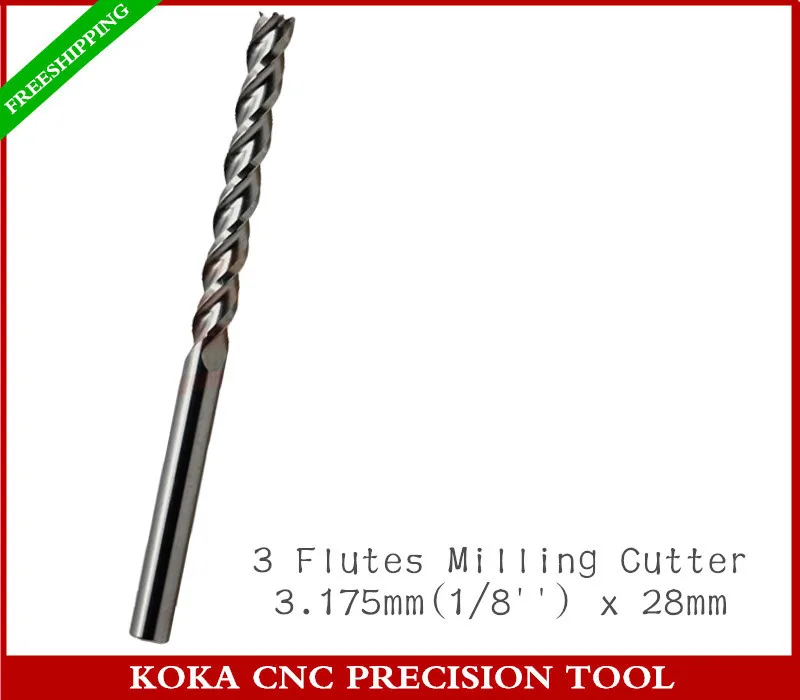 3.175mm(1/8'')*28mm,Freeshipping,CNC solid carbide end mill,Woodworking Router Bit,3 Flute Spiral milling Cutter,MDF,PVC,acrylic
3.175mm(1/8'')*28mm,Freeshipping,CNC solid carbide end mill,Woodworking Router Bit,3 Flute Spiral milling Cutter,MDF,PVC,acrylic