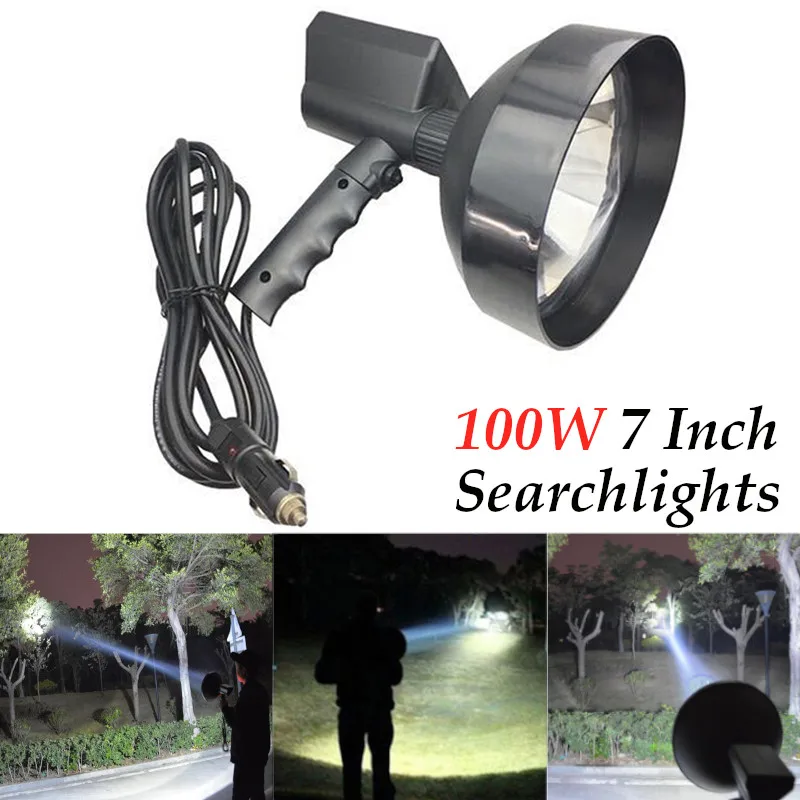 7 inch 12V Super Bright HID XENON Handheld Portable 100W Searchlights Hunting Spotlight Fishing Adventure Lamp car accessories
7 inch 12V Super Bright HID XENON Handheld Portable 100W Searchlights Hunting Spotlight Fishing Adventure Lamp car accessories