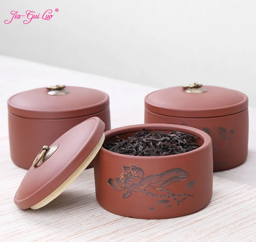 JIA-GUI LUO Purple Clay Tea box sealed box tea set Portable travel tea coffee beans dried fruit seed storage box D059
JIA-GUI LUO Purple Clay Tea box sealed box tea set Portable travel tea coffee beans dried fruit seed storage box D059