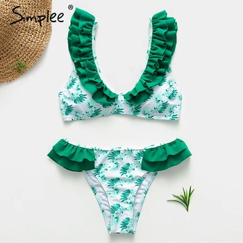 Simplee Padded push up co-ordinates women swimsuit Elegant ruffled flower print female swimwear Summer beach wear ladies
Simplee Padded push up co-ordinates women swimsuit Elegant ruffled flower print female swimwear Summer beach wear ladies