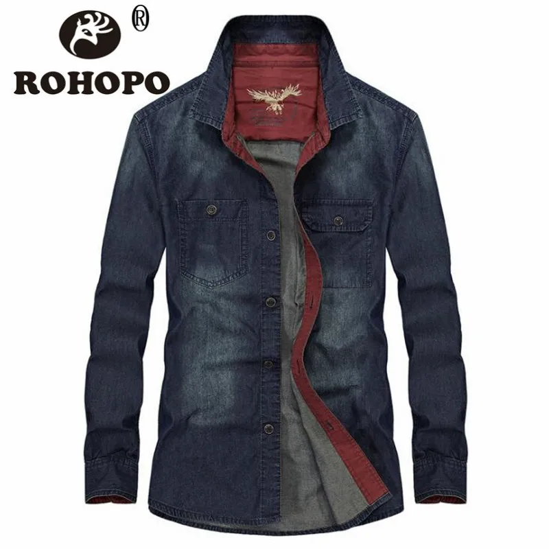 Retro Blue Man Denim Thin Shirt Regular Long Sleeve Slim Korean Casual Shirts Deep Blue Male Tooling Pockets Motor & Bike Shirt
Retro Blue Man Denim Thin Shirt Regular Long Sleeve Slim Korean Casual Shirts Deep Blue Male Tooling Pockets Motor & Bike Shirt