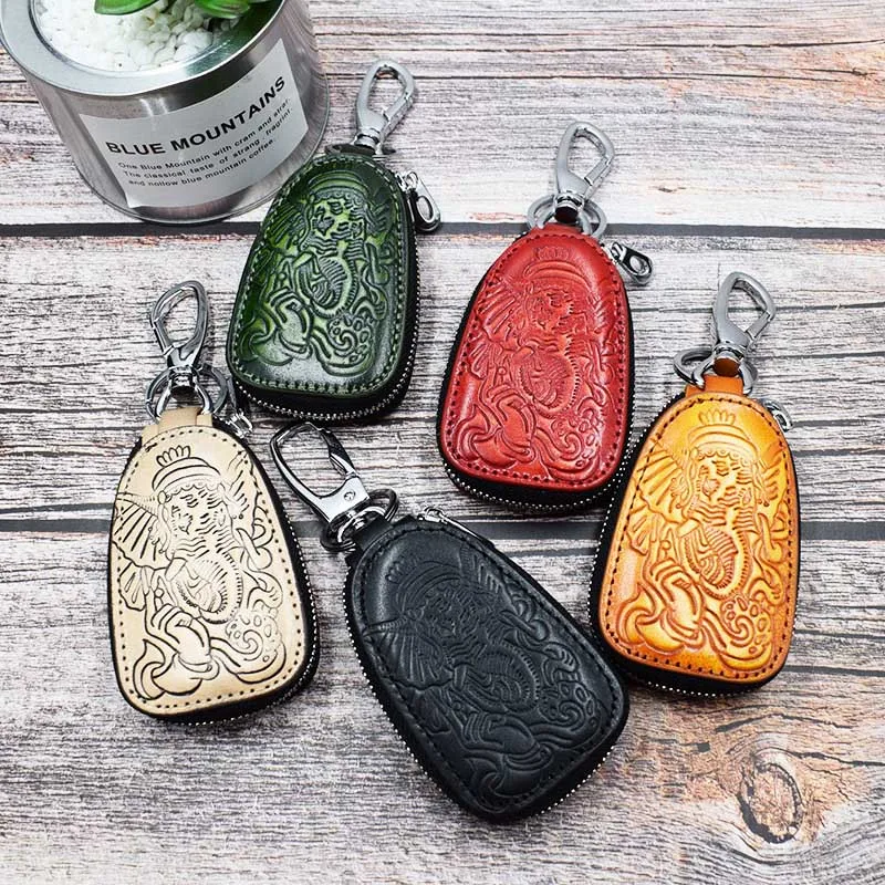 Original Leather Car Key Holder Men Genuine Leather Keychain Wallet Unique Ganesha Pattern Vintage 2020 New Key Case Housekeeper
Original Leather Car Key Holder Men Genuine Leather Keychain Wallet Unique Ganesha Pattern Vintage 2020 New Key Case Housekeeper