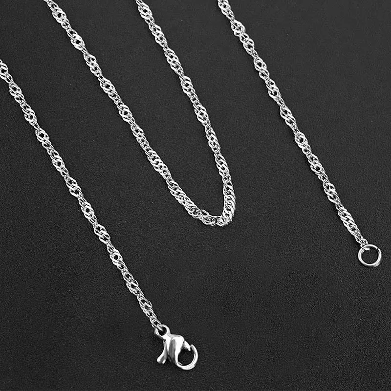 Stainless Steel Silver tone Water Wave Chain Necklace with Lobster Clasp Fashion Men Women Jewelry Chain Accessories 45CM
Stainless Steel Silver tone Water Wave Chain Necklace with Lobster Clasp Fashion Men Women Jewelry Chain Accessories 45CM
