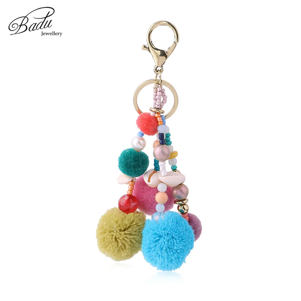 Badu Key Chain Colorful Pompom Lobster Clasp Key Ring Bag Hanging Pendant Decoration Vintage Bohemian Bag Chain Wholesale
Badu Key Chain Colorful Pompom Lobster Clasp Key Ring Bag Hanging Pendant Decoration Vintage Bohemian Bag Chain Wholesale