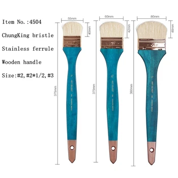 High quality 4504 Chungking bristle wooden handle stainless ferrule paint artistic art painting brushes for acrylic & oil
High quality 4504 Chungking bristle wooden handle stainless ferrule paint artistic art painting brushes for acrylic & oil