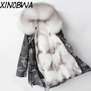 Women Winter Large Natural Real Fox Hooded Liner Camouflage Thick Warm Coats Jackets Female Casual Plus Size Female Outwear Hot
Women Winter Large Natural Real Fox Hooded Liner Camouflage Thick Warm Coats Jackets Female Casual Plus Size Female Outwear Hot