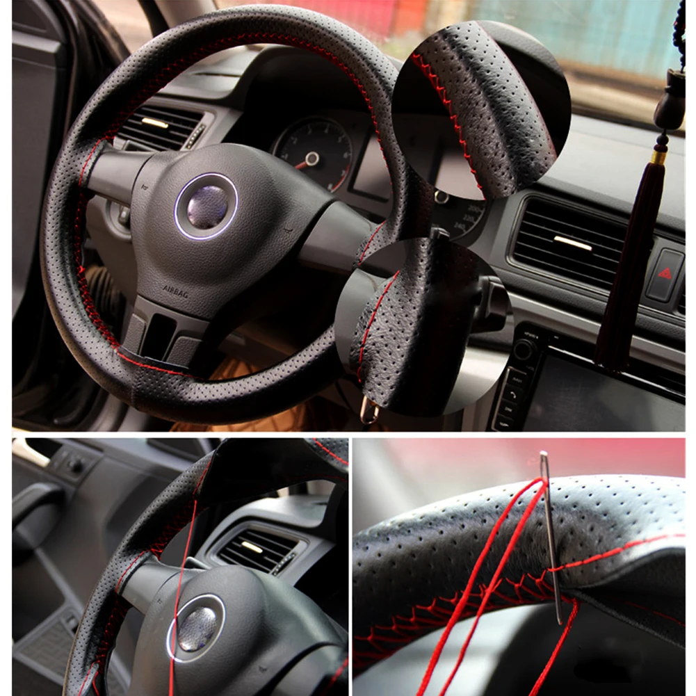 VODOOL Car Styling DIY Car Steering Wheel Cover with Needles Thread Extremely Soft Artificial Leather Interior Accessories
VODOOL Car Styling DIY Car Steering Wheel Cover with Needles Thread Extremely Soft Artificial Leather Interior Accessories