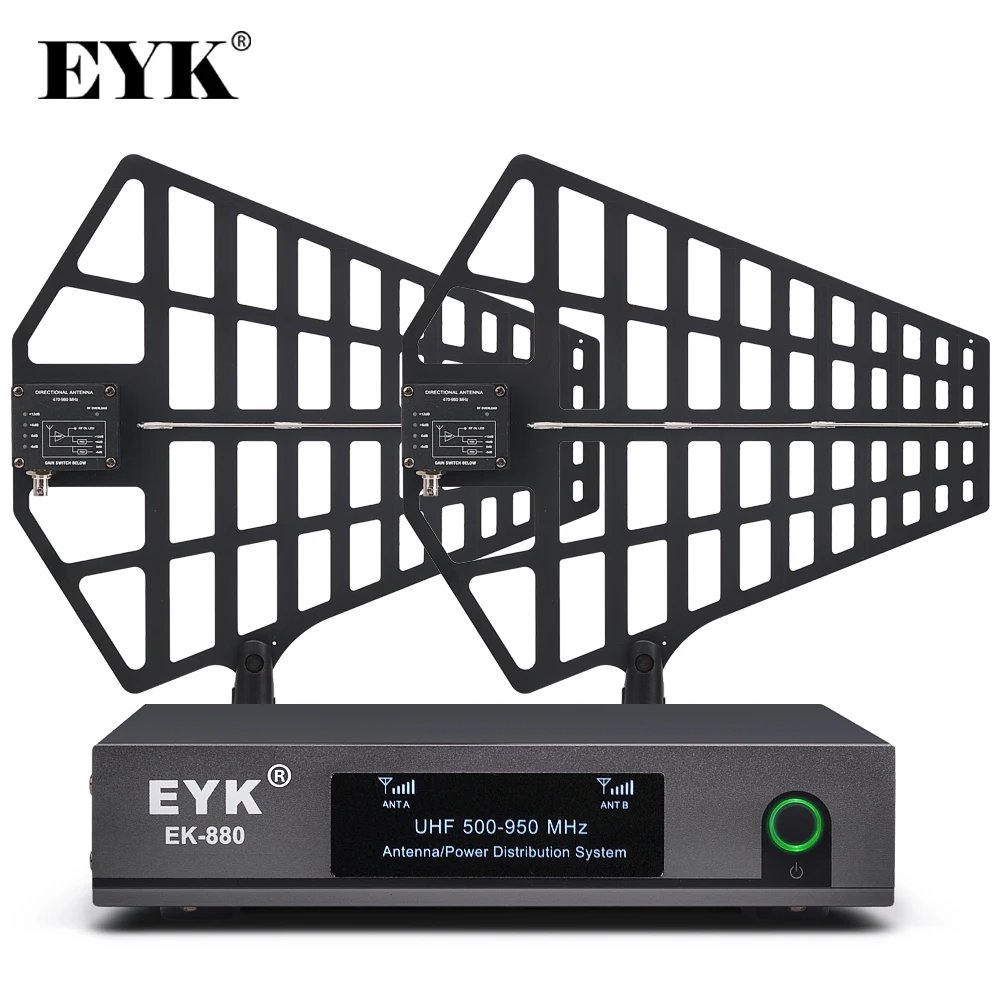 EYK EK-880 300m Directional Antenna Mic Splitter Collector Antenna Distributor Amplifier for 8 Sets Wireless Microphone System
EYK EK-880 300m Directional Antenna Mic Splitter Collector Antenna Distributor Amplifier for 8 Sets Wireless Microphone System