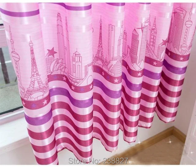 XinHuaEase Short Curtains for Kitchen on the Window Thick Blackout Curtain for the Living Room Children Bedroom Green Pink Door (15)