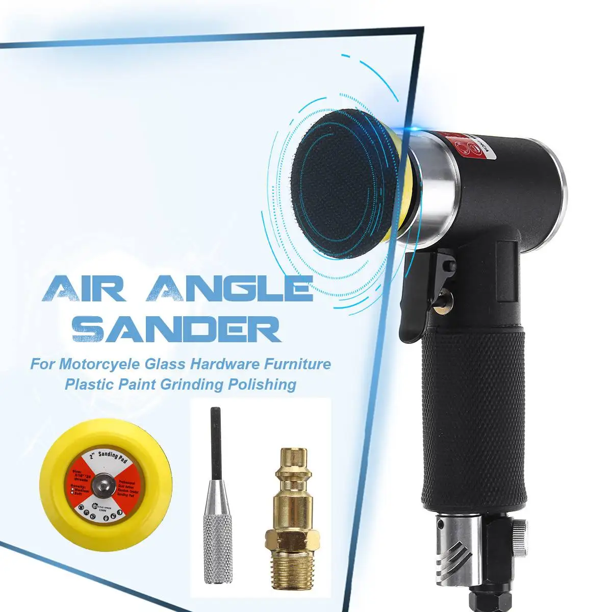 2" Air Sander Kit Mini Pneumatic Angle Polishing Machine Sanding Pads Orbital Dual Action Polisher
2" Air Sander Kit Mini Pneumatic Angle Polishing Machine Sanding Pads Orbital Dual Action Polisher
