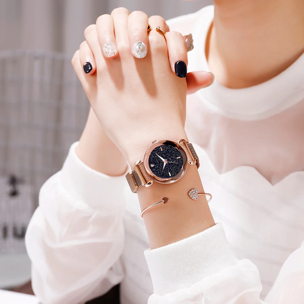 Fashion Women Mesh Magnet Buckle Watch Luxury Bracelet Watch Quartz Watches Wristwatches
Fashion Women Mesh Magnet Buckle Watch Luxury Bracelet Watch Quartz Watches Wristwatches