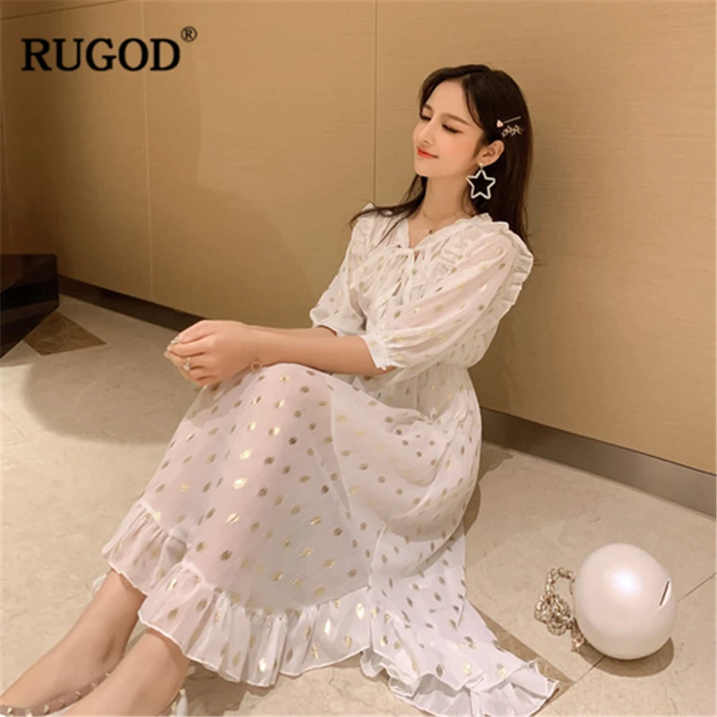 RUGDO 2019 New Arrival Women Dress O-neck Half Sleeves Tunic Slim Dot Female Dress Temperament Fairy Modis Mujer Vestidos
RUGDO 2019 New Arrival Women Dress O-neck Half Sleeves Tunic Slim Dot Female Dress Temperament Fairy Modis Mujer Vestidos