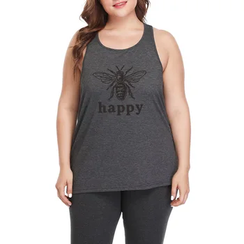 Bee Happy Plus Size Workout Casual Tank Tops Womens 
Bee Happy Plus Size Workout Casual Tank Tops Womens