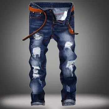Black/Blue Mens Autumn Ripped Straight Jeans Plus Size Male Casual Hole Denim Pants Middle Waist Full Length Trousers D457
Black/Blue Mens Autumn Ripped Straight Jeans Plus Size Male Casual Hole Denim Pants Middle Waist Full Length Trousers D457