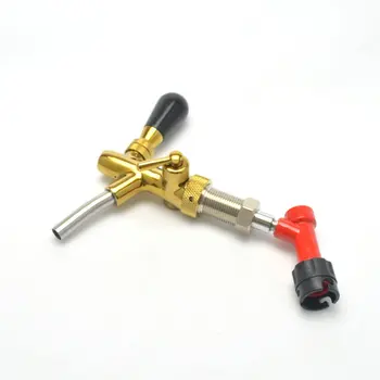 Homebrew Kegging Kit,Copper golden plating Adjustable Faucet with faucet Adapter and Liquid Pin Lock fit Cornelius Keg