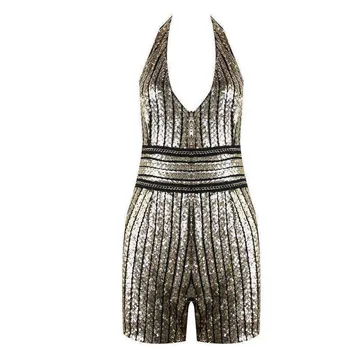 Gold Sequin Jumpsuit Women Sexy Party suit V Neck Backless Women Clubwear Bodysuit Overalls Macacao Feminino 2018 New Summer
Gold Sequin Jumpsuit Women Sexy Party suit V Neck Backless Women Clubwear Bodysuit Overalls Macacao Feminino 2018 New Summer