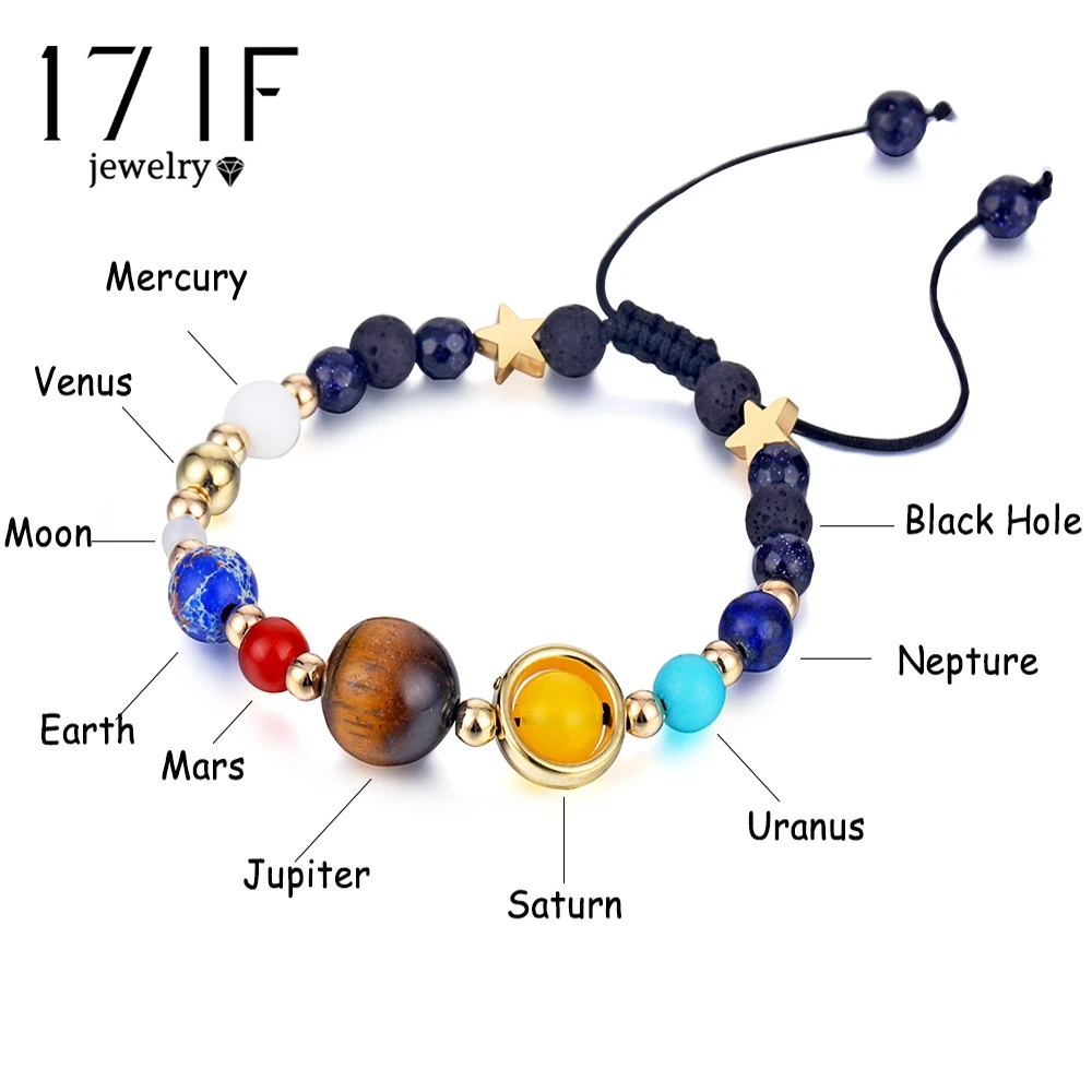 17IF Universe Galaxy the Eight Planets Solar System Guardian Star Natural Stone Beads Bracelet & Bangle For Women Men Jewelry
17IF Universe Galaxy the Eight Planets Solar System Guardian Star Natural Stone Beads Bracelet & Bangle For Women Men Jewelry