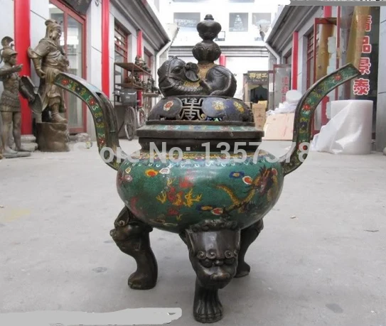 shitou 001034 100% Bronze handwork cloisonne palace Elephant Zun Dragon incense burner Censer discount 30% (C0324)
shitou 001034 100% Bronze handwork cloisonne palace Elephant Zun Dragon incense burner Censer discount 30% (C0324)