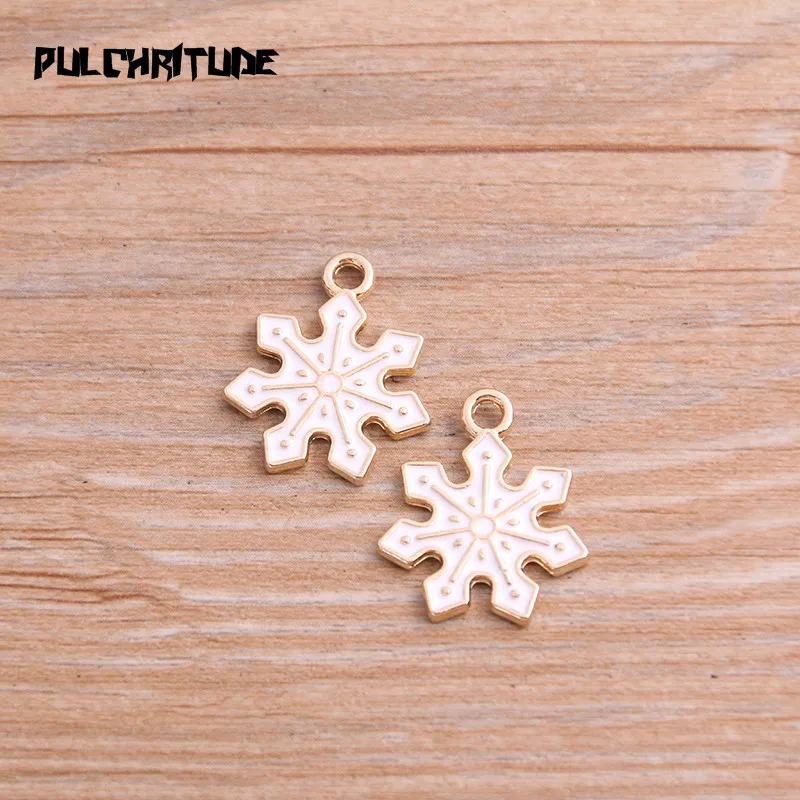 PULCHRITUDE 6pcs 18*21mm Alloy Metal Drop Oil White Snowflake Charms Pendant For DIY Bracelet Necklace Jewelry Making 
PULCHRITUDE 6pcs 18*21mm Alloy Metal Drop Oil White Snowflake Charms Pendant For DIY Bracelet Necklace Jewelry Making