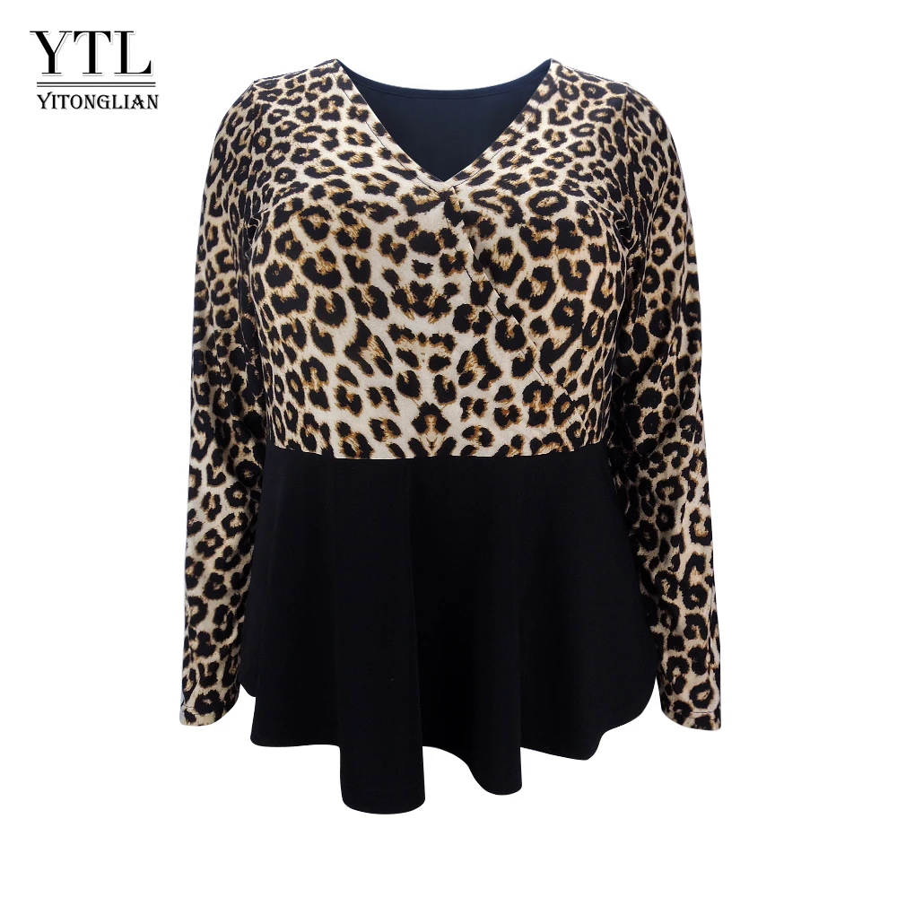 YTL Large Size Womens Stock Clearance Sale Fashion Leopard Print Patchwork Tunic Top V Neck Plus Size Blouse Shirt H129
YTL Large Size Womens Stock Clearance Sale Fashion Leopard Print Patchwork Tunic Top V Neck Plus Size Blouse Shirt H129
