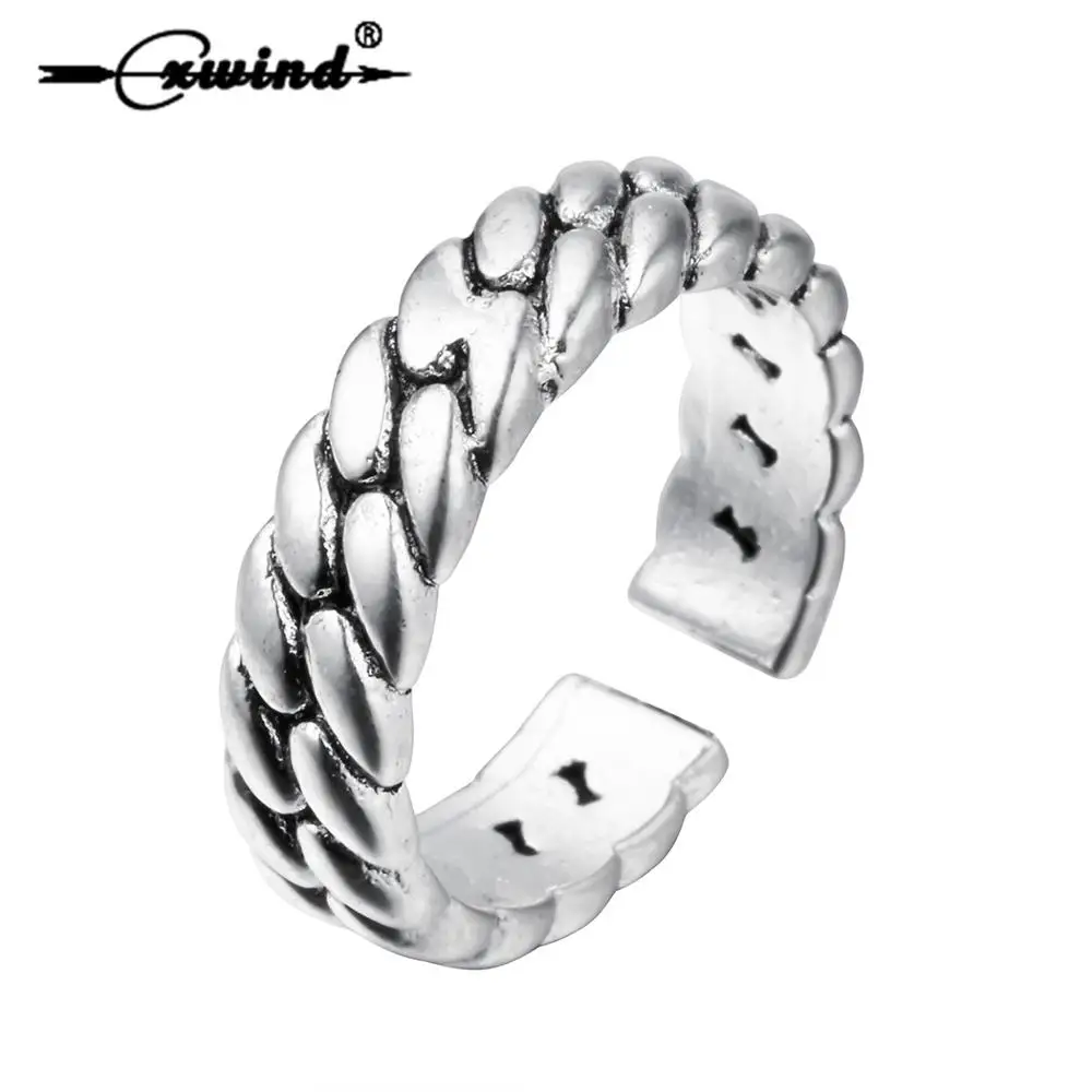 Cxwind Vintage Twist Rope Wave Ring Punk Alloy Men Adjustable Finger Ring Unisex Antique Double Twisted Rings Jewelry anillos
Cxwind Vintage Twist Rope Wave Ring Punk Alloy Men Adjustable Finger Ring Unisex Antique Double Twisted Rings Jewelry anillos