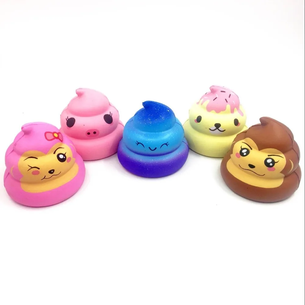 Фото Anti-stress 3D Emoji Pu Poo Squishy Toys Kawaii Rainbow Soft Slow Rising Funny Toy Squeeze Stress Relief Adult Kid Squishi Gift | Игрушки и