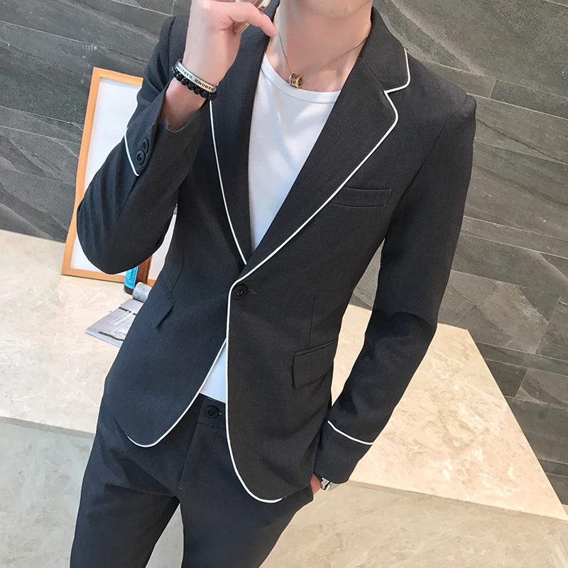 Men‘s Suit Sets 2019 Spring Autumn Wedding Dress Smart Casual Formal Black Vintage Solid Slim Fit Sicngle Breasted Suit Set Men
Men‘s Suit Sets 2019 Spring Autumn Wedding Dress Smart Casual Formal Black Vintage Solid Slim Fit Sicngle Breasted Suit Set Men