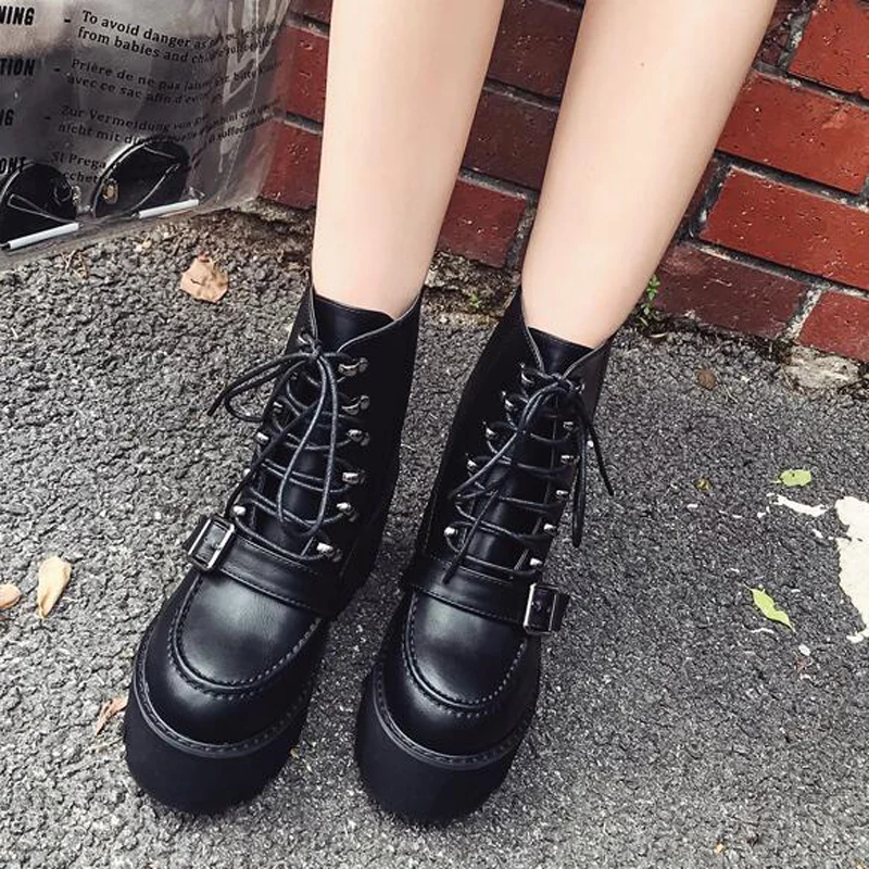 platform shoes lace up boots punk shoes ankle boots High Heel shoes motorcycle Boots women designer shoes chunky boots YMA427-1
platform shoes lace up boots punk shoes ankle boots High Heel shoes motorcycle Boots women designer shoes chunky boots YMA427-1