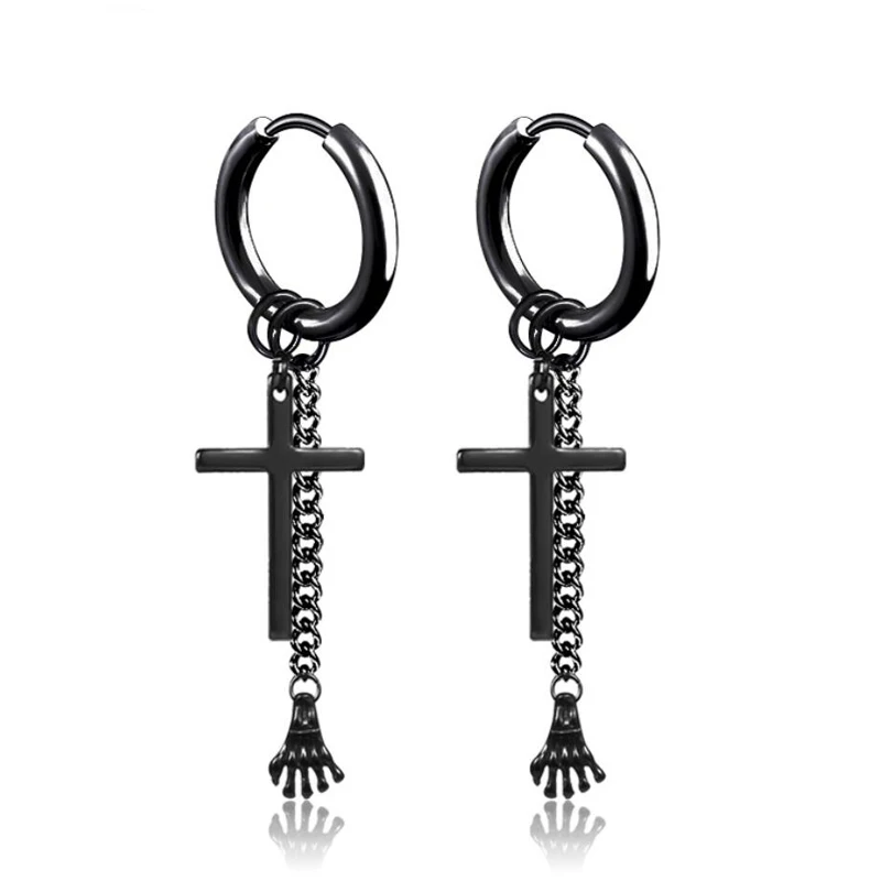 KOFSAC Cool Personality Hip Hop Punk Ghost Hand Cross Earrings For Men Women Titanium Steel Non Perforated Earring Jewelry Gifts
KOFSAC Cool Personality Hip Hop Punk Ghost Hand Cross Earrings For Men Women Titanium Steel Non Perforated Earring Jewelry Gifts