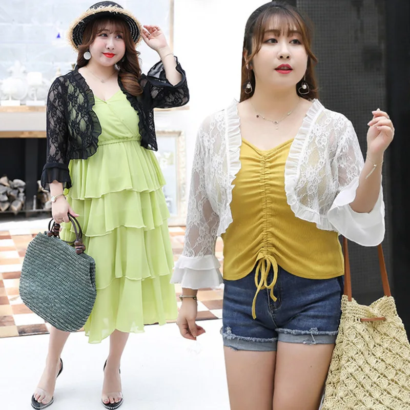 Summer mesh shawl women fashion Ruffle Knit cardigan ladies lace solid color tops high quality plus size elegant female blouses
Summer mesh shawl women fashion Ruffle Knit cardigan ladies lace solid color tops high quality plus size elegant female blouses