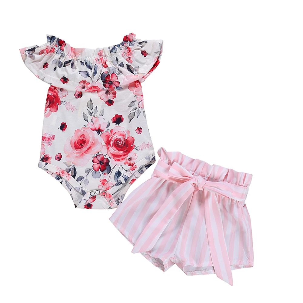 2Pcs Newborn Infant Baby Girls Floral Off Shoulder Ruffle Romper Large Bow Tie Striped Short Pants Sunsuit Outfit Clothes Set
2Pcs Newborn Infant Baby Girls Floral Off Shoulder Ruffle Romper Large Bow Tie Striped Short Pants Sunsuit Outfit Clothes Set