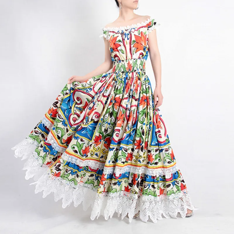 New 2019 Summer Spaghetti Strap Dress Women's Slash neck Ruffles Floral Print Pure Cotton Ruched Long Dresses
New 2019 Summer Spaghetti Strap Dress Women's Slash neck Ruffles Floral Print Pure Cotton Ruched Long Dresses