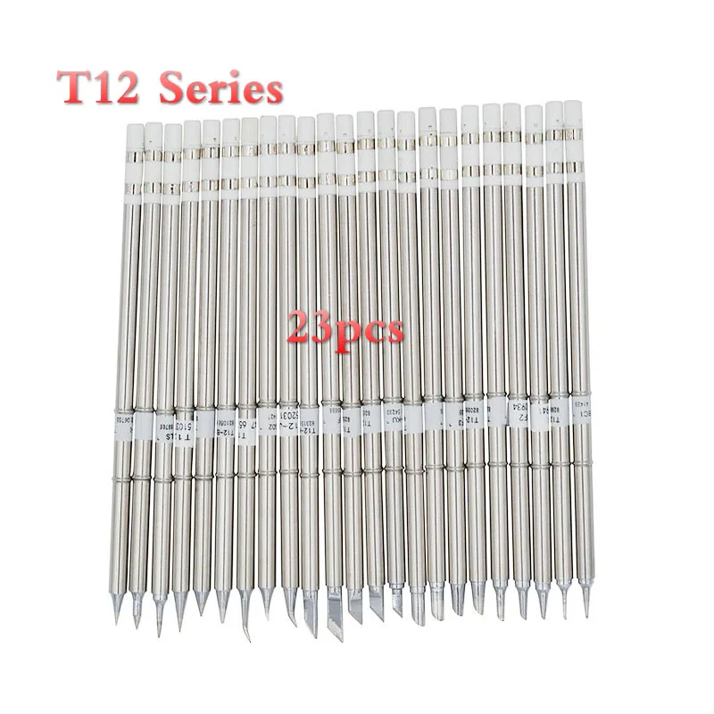 23pcs T12-K T12-B T12-BC2 T12-D24 Solder Iron Tips T12 series for Hakko Soldering Rework Station FX-951 FX-952
23pcs T12-K T12-B T12-BC2 T12-D24 Solder Iron Tips T12 series for Hakko Soldering Rework Station FX-951 FX-952