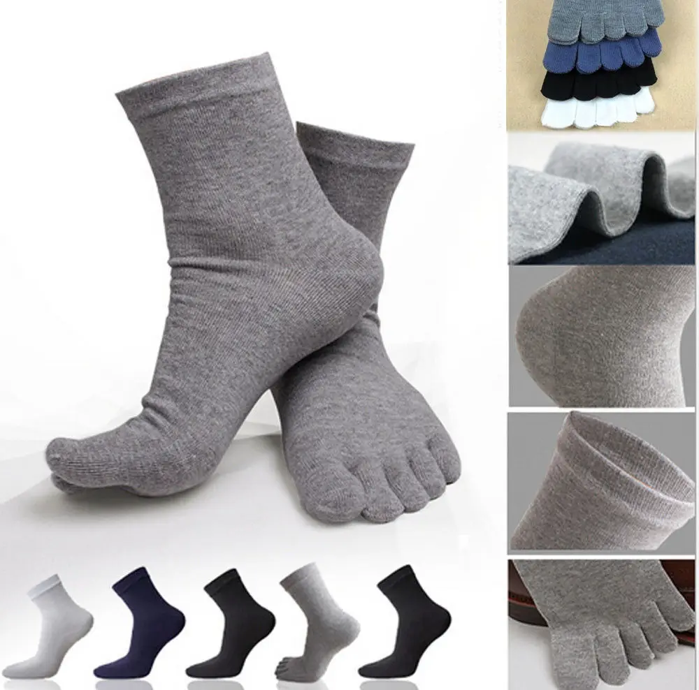 Image 1 Pair Winter Autumn Warm Comfortable Men Women s Guy Five Finger Pure Soft Cotton Toe Socks