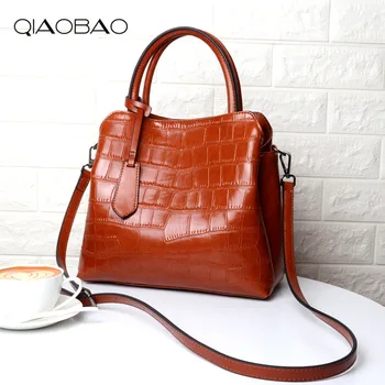 QIAOBAO Natural Cowhide Women Handbag Fashion Alligator Bag High Quality Genuine Leather Ladies Tote Bag Brown/Black/Green/Wine
QIAOBAO Natural Cowhide Women Handbag Fashion Alligator Bag High Quality Genuine Leather Ladies Tote Bag Brown/Black/Green/Wine