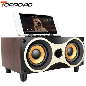

TOPROAD Desktop Wireless Bluetooth Speaker Subwoofer Stero Wood Speakers Support FM Radio MP3 AUX USB Handsfree MIC caixa de som