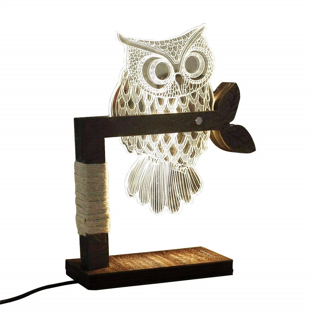 Bedside Lamp Deco Wood LED Dimmable Table Lamp with 3D Visual Acrylic Owl Warm White Bed Lamp Perfect for Bedroom Living Room
Bedside Lamp Deco Wood LED Dimmable Table Lamp with 3D Visual Acrylic Owl Warm White Bed Lamp Perfect for Bedroom Living Room