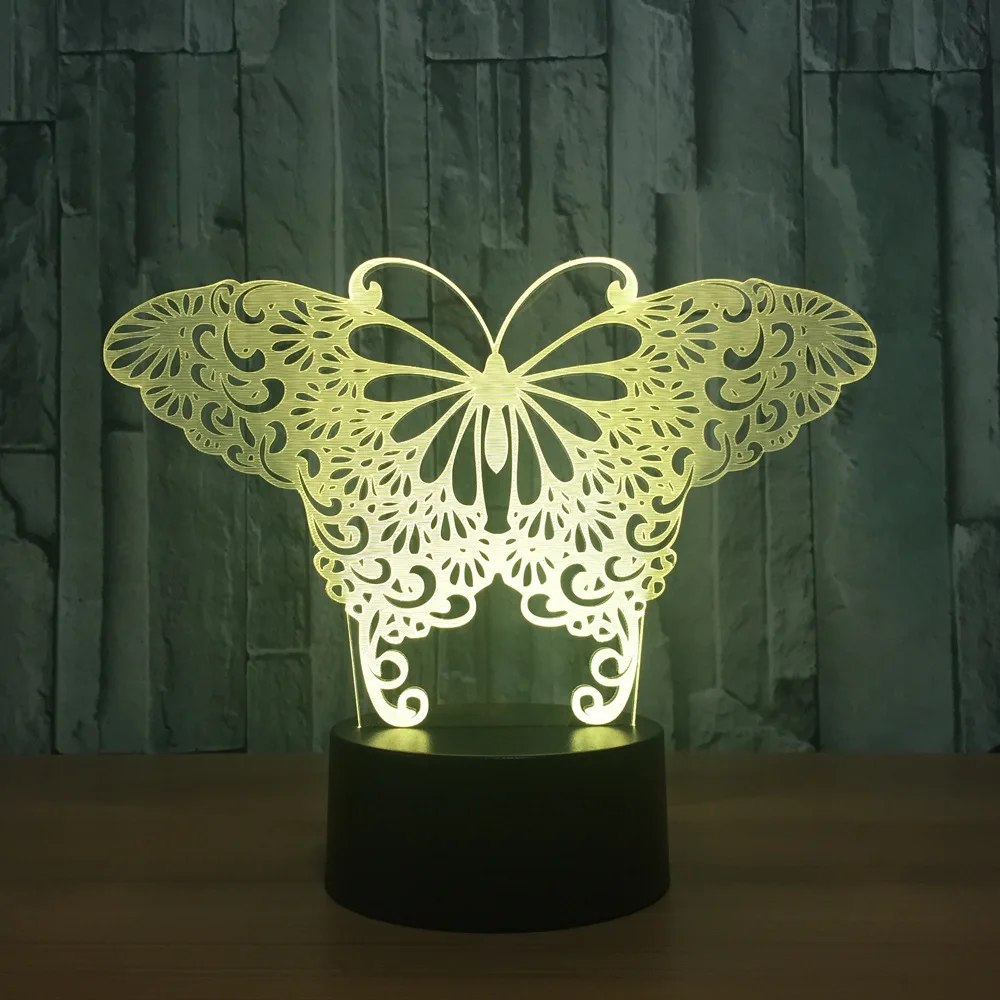 Butterfly 3D Visual Illusion Lamp Transparent Acrylic Night Light LED Fairy Lampa Color Changing Touch Table Bulbing Lambas
Butterfly 3D Visual Illusion Lamp Transparent Acrylic Night Light LED Fairy Lampa Color Changing Touch Table Bulbing Lambas