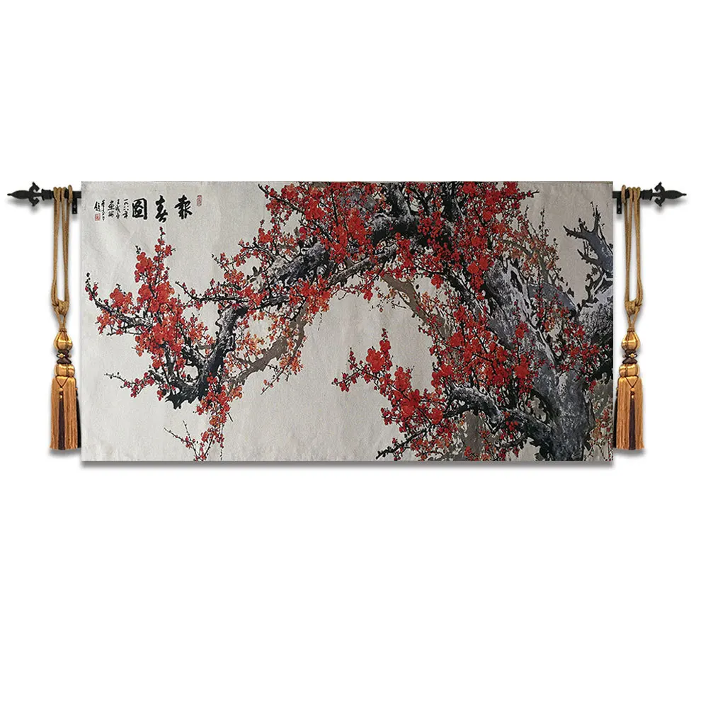 Chinese Style Dobby Wall Hanging Tapestry Red Plum Painting Fengshui Home Decorations Hallway Wall Blanket
Chinese Style Dobby Wall Hanging Tapestry Red Plum Painting Fengshui Home Decorations Hallway Wall Blanket