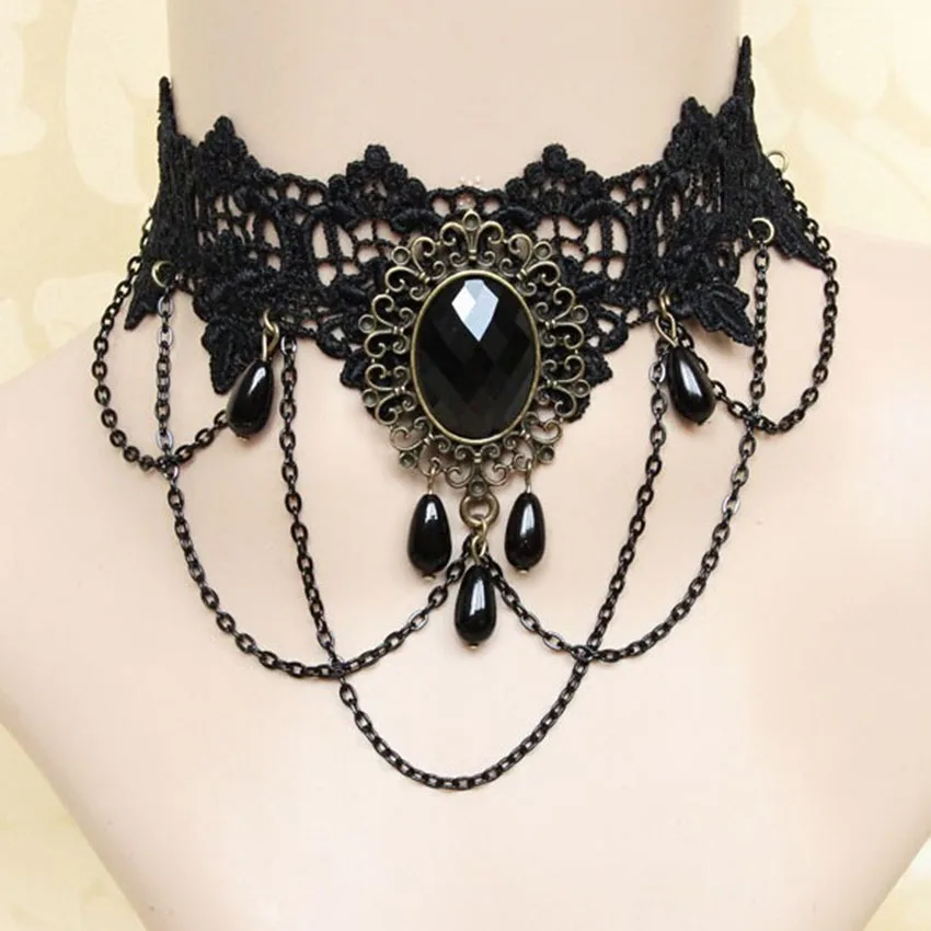 2017 Vintage Gothic Black Lace Choker Necklace for Women Flower Chocker Statement Necklace collar Bijoux Femme Collier Collares
2017 Vintage Gothic Black Lace Choker Necklace for Women Flower Chocker Statement Necklace collar Bijoux Femme Collier Collares