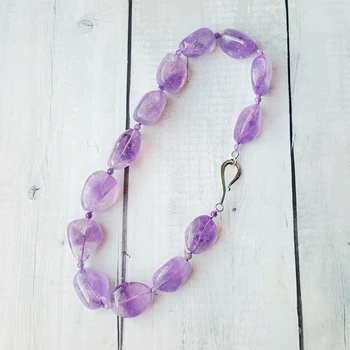 Lii Ji Violet Amethyst Necklace Big Irregular Beads 925 Sterling Silver Big Clasp Necklace 53cm Fine Women Jewelry
Lii Ji Violet Amethyst Necklace Big Irregular Beads 925 Sterling Silver Big Clasp Necklace 53cm Fine Women Jewelry