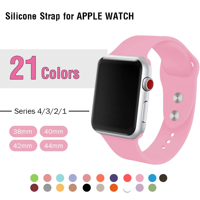 38mm 42mm Watch Bands For Apple Watch Iwatch Series 40mm 44mm Durable Rubber Strap Sport Pink Watch Bracelet Band For Girls
38mm 42mm Watch Bands For Apple Watch Iwatch Series 40mm 44mm Durable Rubber Strap Sport Pink Watch Bracelet Band For Girls