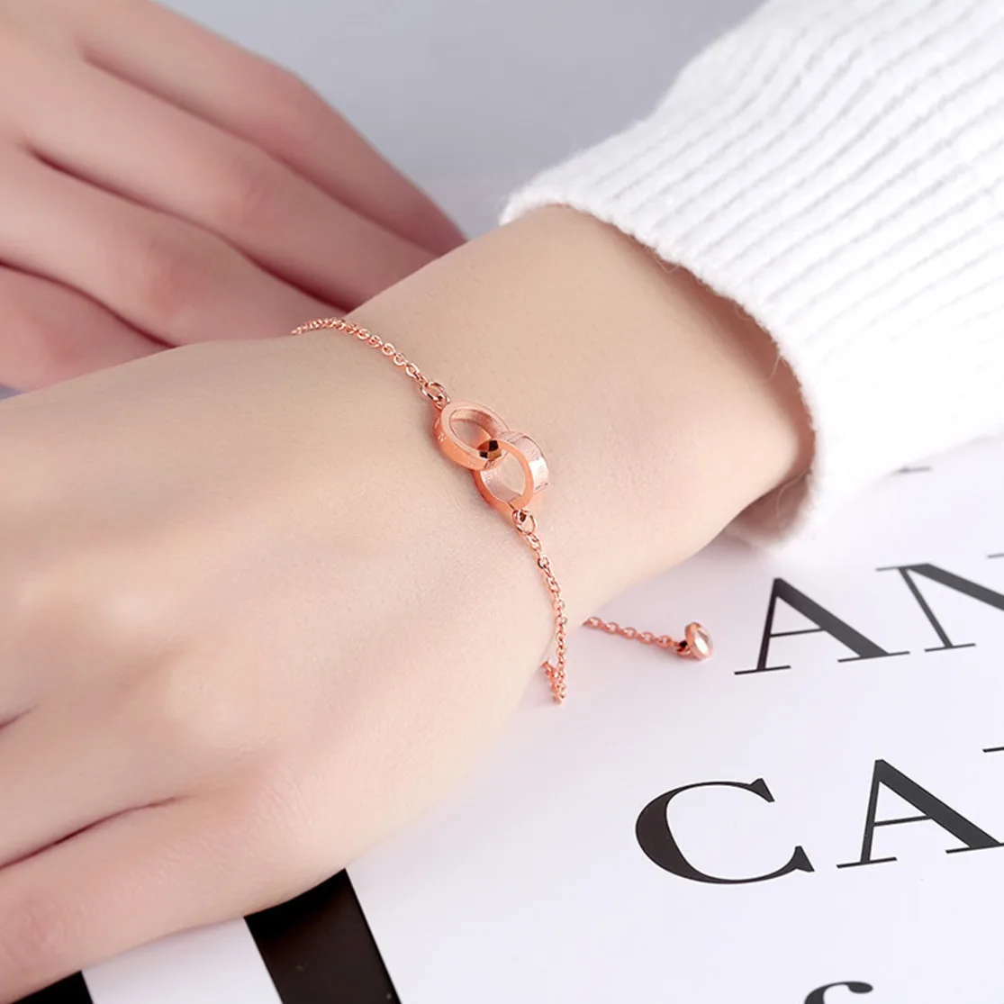 FntYcm Roman Numeral Bracelet bangle Rose Gold Fashion Double Loop Charm Link Chain Bracelets Adjustable Bracelets For Women
FntYcm Roman Numeral Bracelet bangle Rose Gold Fashion Double Loop Charm Link Chain Bracelets Adjustable Bracelets For Women