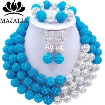 Majalia Fashion Nigerian Wedding African Jewelery Set Lake blue Crystal Plastic Pearl Necklace Bride Jewelry Sets 3SQ007
Majalia Fashion Nigerian Wedding African Jewelery Set Lake blue Crystal Plastic Pearl Necklace Bride Jewelry Sets 3SQ007