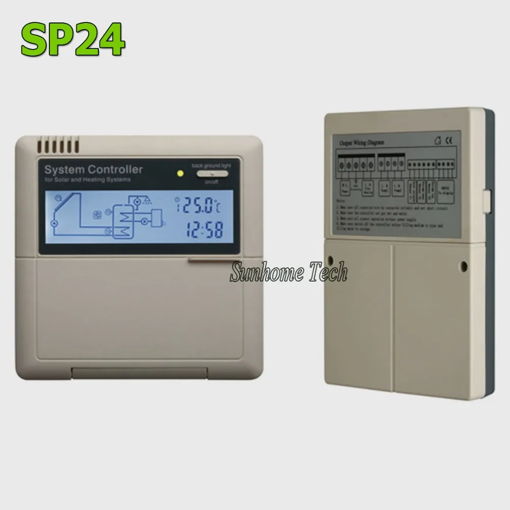 Solar Water Heater controller SP24,110/220V,LCD display,3 sensors input,2 relays and 1 auxiliary heating outputs
Solar Water Heater controller SP24,110/220V,LCD display,3 sensors input,2 relays and 1 auxiliary heating outputs