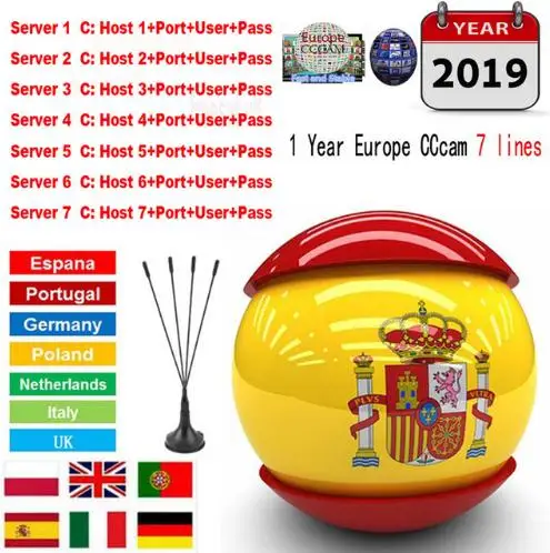 Freesat V7 HD AV Cable 1 Year Clines 7/8/10 Lines CCcam Europe Poland Spain UK France Satellite Receiver
Freesat V7 HD AV Cable 1 Year Clines 7/8/10 Lines CCcam Europe Poland Spain UK France Satellite Receiver
